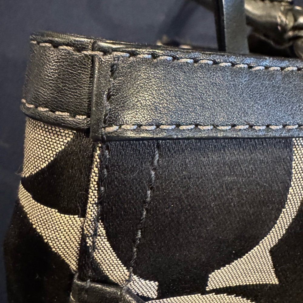 Coach Black and Cream Women's Shoulder Bag - Picture 12 of 16